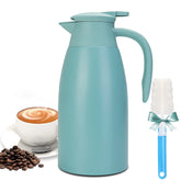 SSAWcasa 68oz Coffee Carafe Stainless Coffee Dispenser Upgraded Coffee Thermos for Keeping 24 Hours Hot/Cold or Longer (Coral Blue)